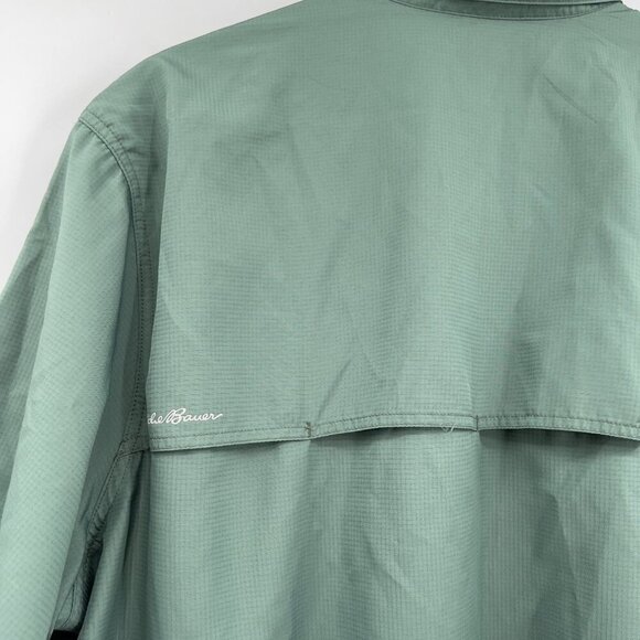 Eddie Bauer Mens Duck Green Tech Woven Short Sleeve Shirt XXL - Picture 4 of 7
